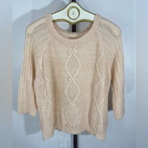 Tulle Anthropologie Peach Knit Sweater Sz M